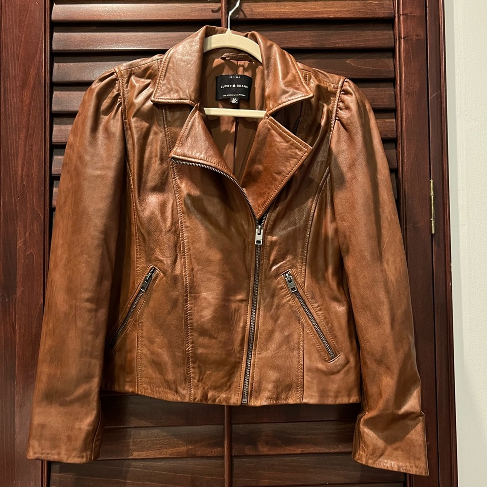 Lucky Brand Women's Tan Leather Jacket
